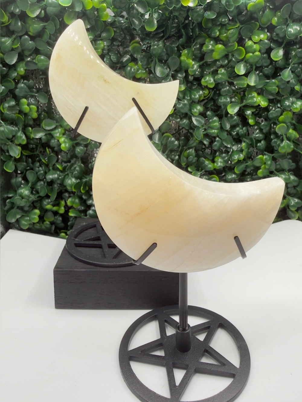 Flashy Moonstone Moon on Stand